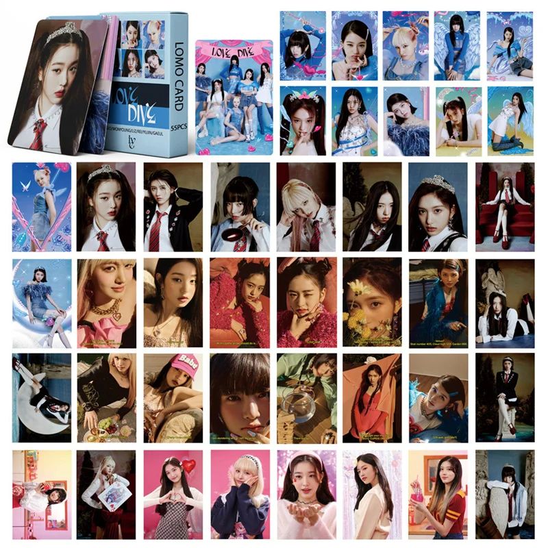 55Pcs/Set Kpop IVE Photocards New Album LOVE DIVE Lomo Card