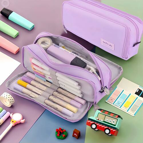 Multi-layer large-capacity pencil case available in various