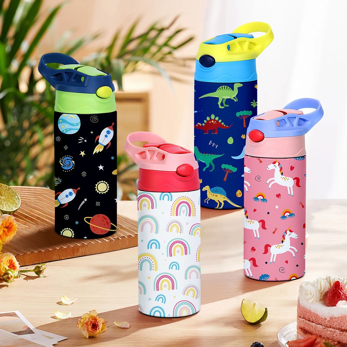 350ml Cartoon Pattern Vacuum Cup Kids Insulated Water Bottle