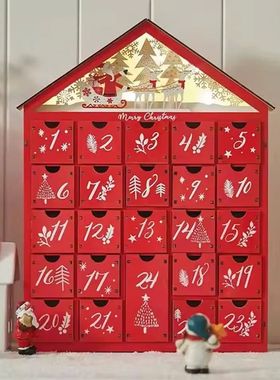 Wooden Christmas Advent Calendar With 24 Storage Drawers Vil