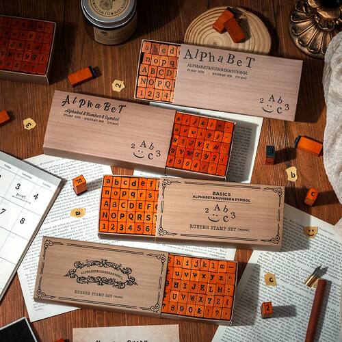 70 Pcs Symbols Retro Letters English Digital Hand Notes Seal