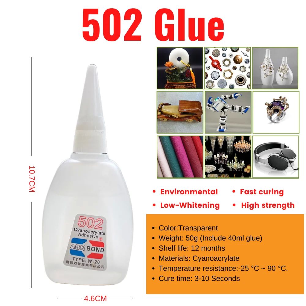 50g 502 Super Glue Instant Dry Cyanoacrylate Strong Adhesive