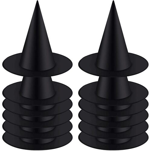 12pcs Halloween Witch Hat Cap Hanging Witch Hat Costume Acce