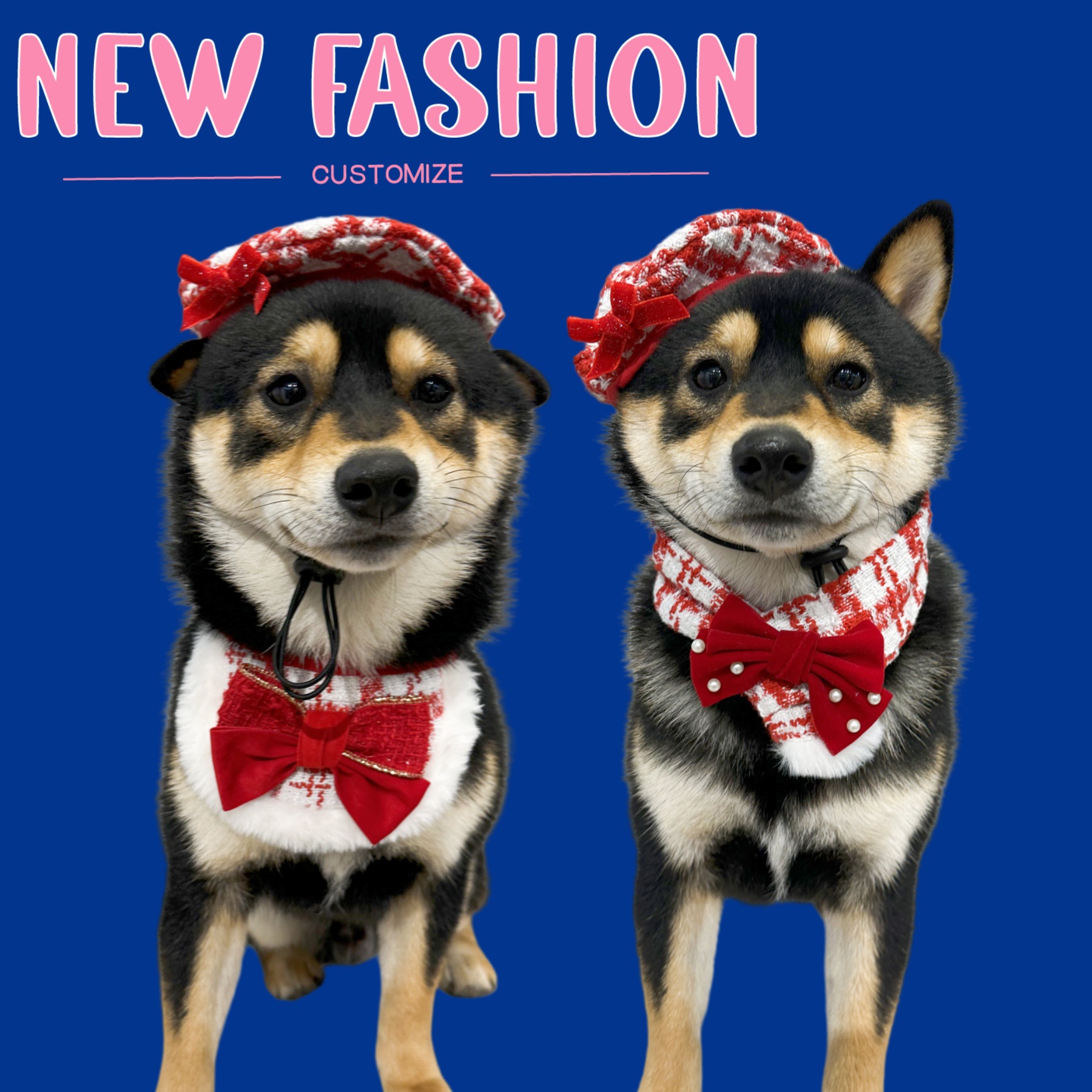 Pet Dog Cat Bow Scarf Bailey Hat New Year Christmas Holiday