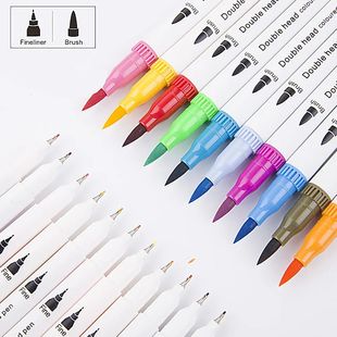 Double-ended washable marker pen soft-ended watercolor pen w