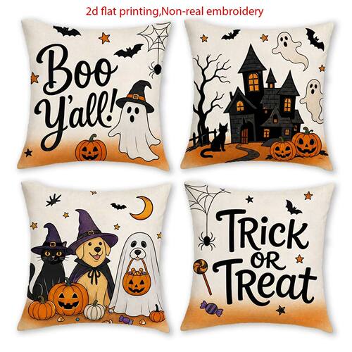 Cute Cartoon Halloween Throw Pillow Cover Decorative Cushion