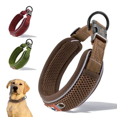 Personalized Dog Collar Mesh Breathable Dog Collars Reflecti