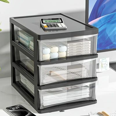 Office Desktop Storage Box Transparent Drawer Style Cosmetic