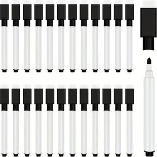 25/50Pcs Black Dry Erase Markers with Eraser Cap-White Board