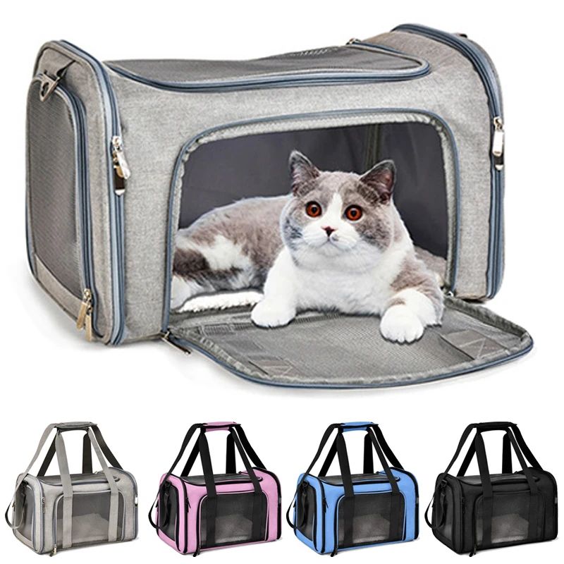 Portable Dog Cat Carrier Bag Soft Side Backpack Pet Carriers