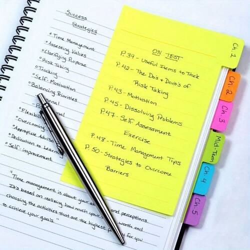 1Pc Divider Sticky Notes, Tabbed Self-Stick Lined Note Pad,