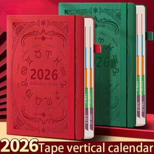 2026 A5 Textured PU Portable Agenda Book English Calendar Bo