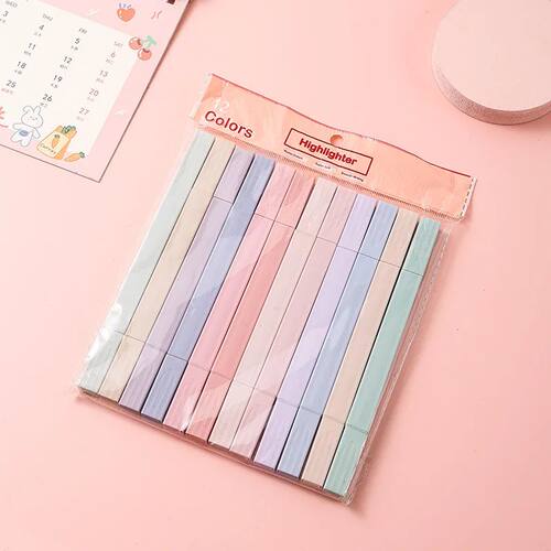 12pcs/set Pastel Color Highlighter Kawaii Stationery Color M