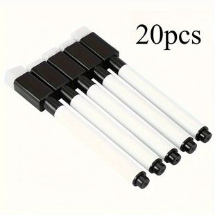 20 Pack Whiteboard Markers with Built-in Erasers - Black Dry