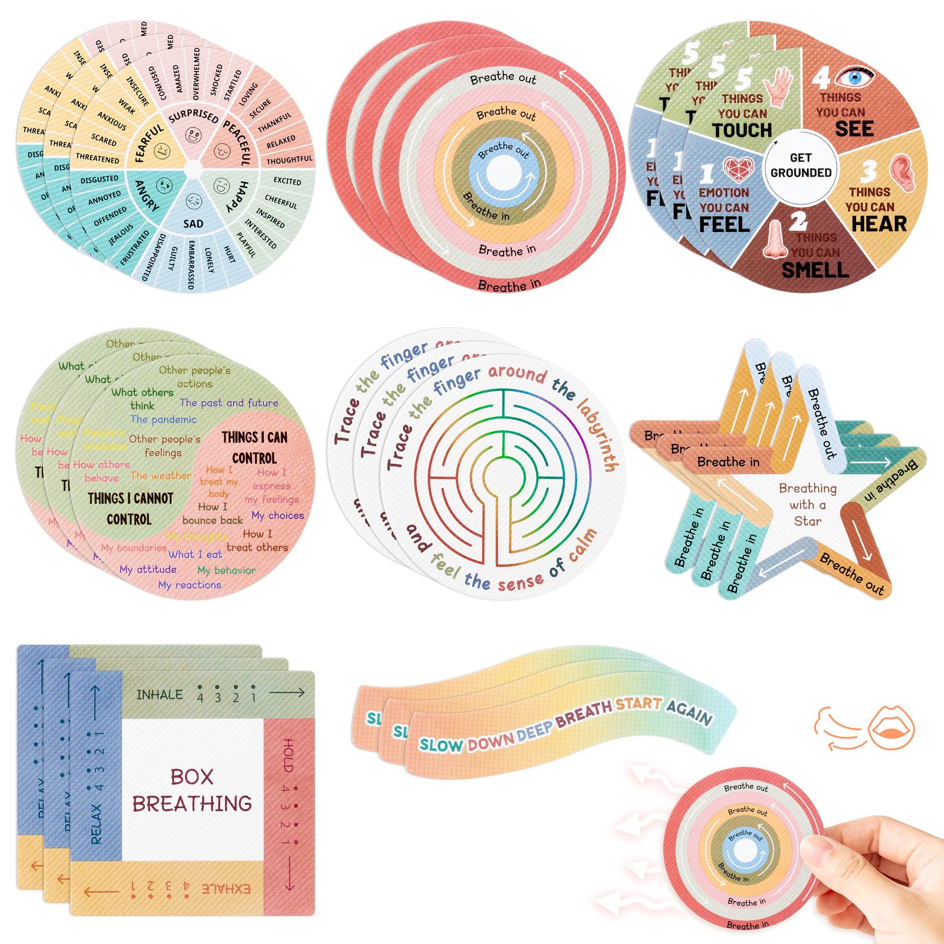 8 Pieces Of Decompression Student Anxiety Sensory Stickers C