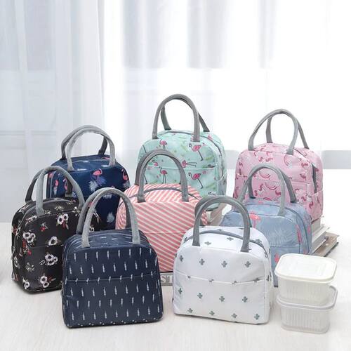 Functional Pattern Cooler Lunch Box Portable Insulated Canva