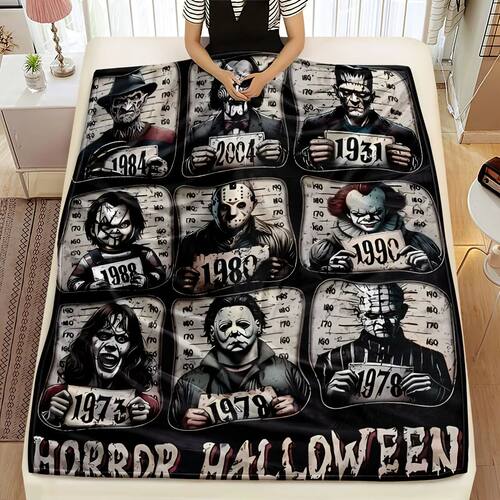 Horror Classic Yearbook Cover Blanket Halloween Party Theme
