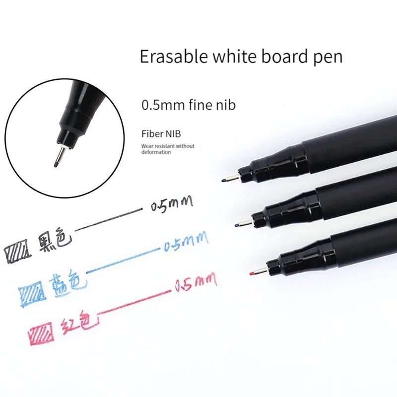 3 Colors 0.5mm Dry Erase Markers Erasable Whiteboard Marker图片