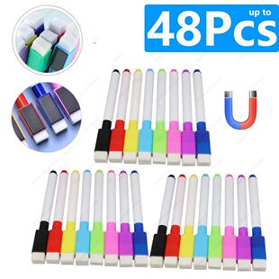 1-48Pcs Magnetic Erasable Whiteboard Pen Color Options Numbe