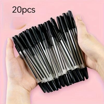 20-Pack Quick-Dry Round Ballpoint Pens - Polypropylene Barre