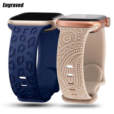 Engraved Band for Apple Watch 44MM 49mm 40mm 41 45mm 38/42mm