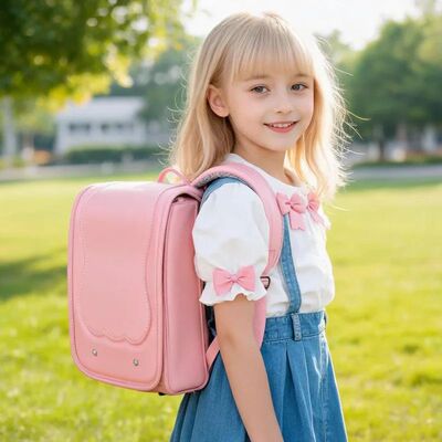 Girls Pink Japanese School Backpack With Hard Shell Waterpro