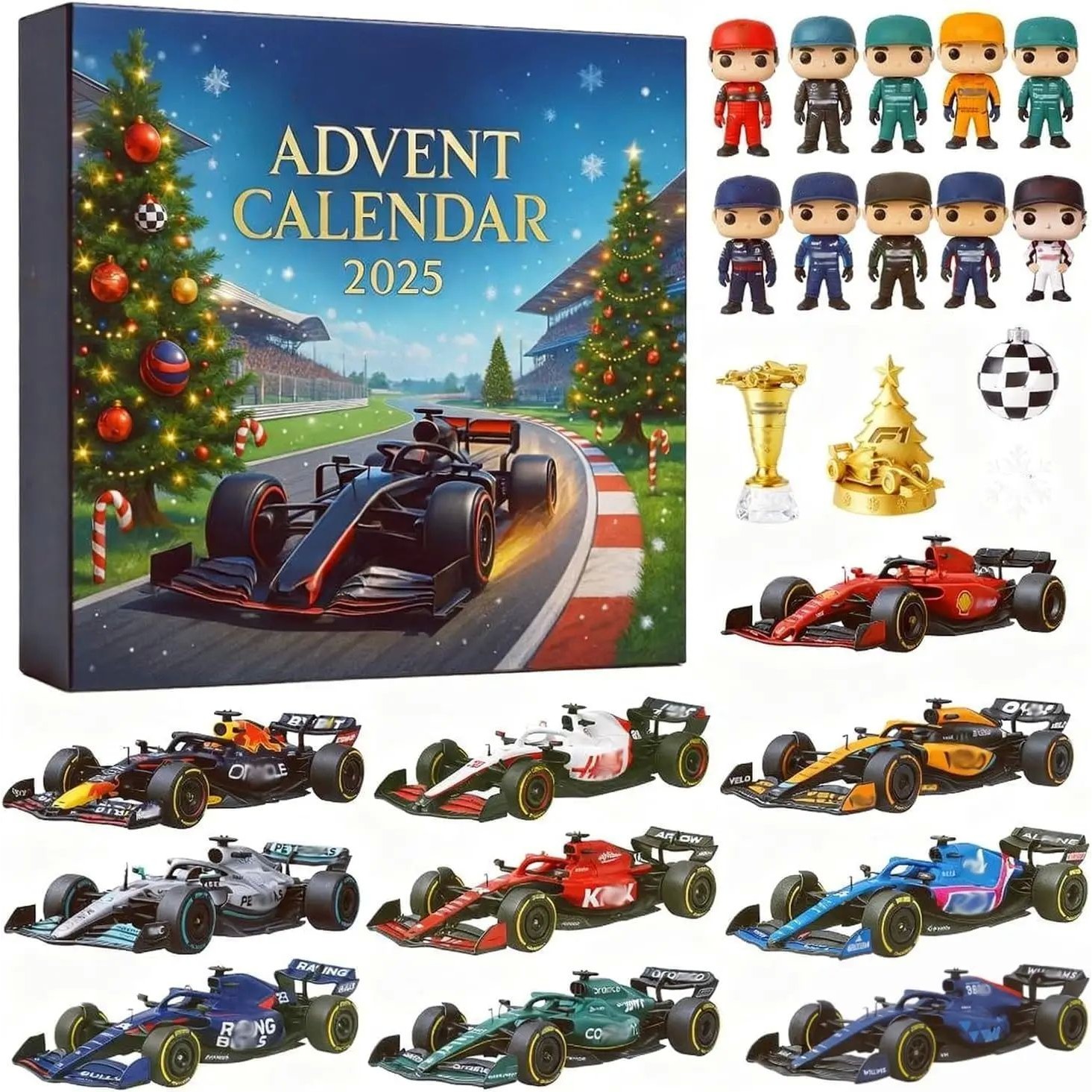 Racing 2025 Advent Calendar - 24 Days Countdown with 2D Car