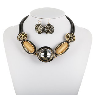 necklace set women jewelry 树脂铝条编织项链套装欧美夸张颈链