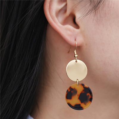 women stud earrings jewelry豹纹树脂板材耳环女耳钉夸张耳坠