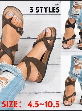 сандалии 凉鞋大码 women flat sandals big size 43 44