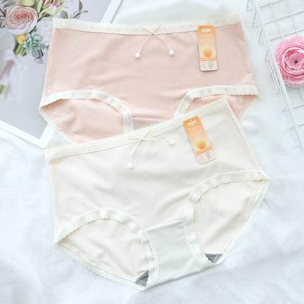 彩田保暖内裤女绒感磨毛柔软透气石墨烯7A抗菌少女生蕾丝边三角裤