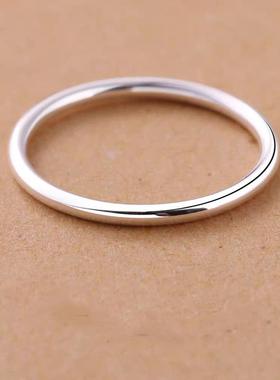 高级感戒指女ins小众设计男纯白铜指环简约细素圈光面情侣尾戒