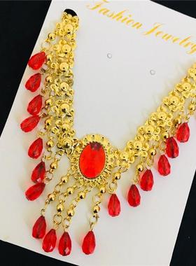 金航工艺肚皮舞项链演出饰品成人水钻项链脖链印度舞表演项链配饰