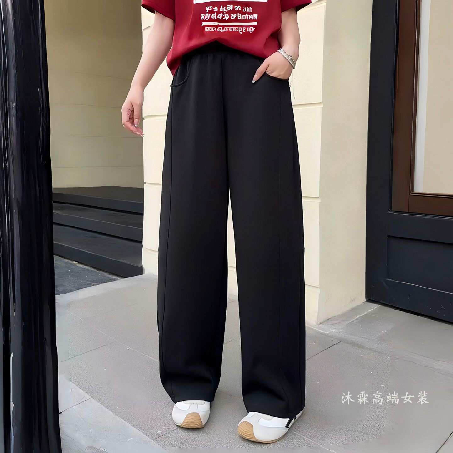 阳龙2026夏季新款宽松大码修身百搭显瘦胖M休闲运动女裤B26-9018
