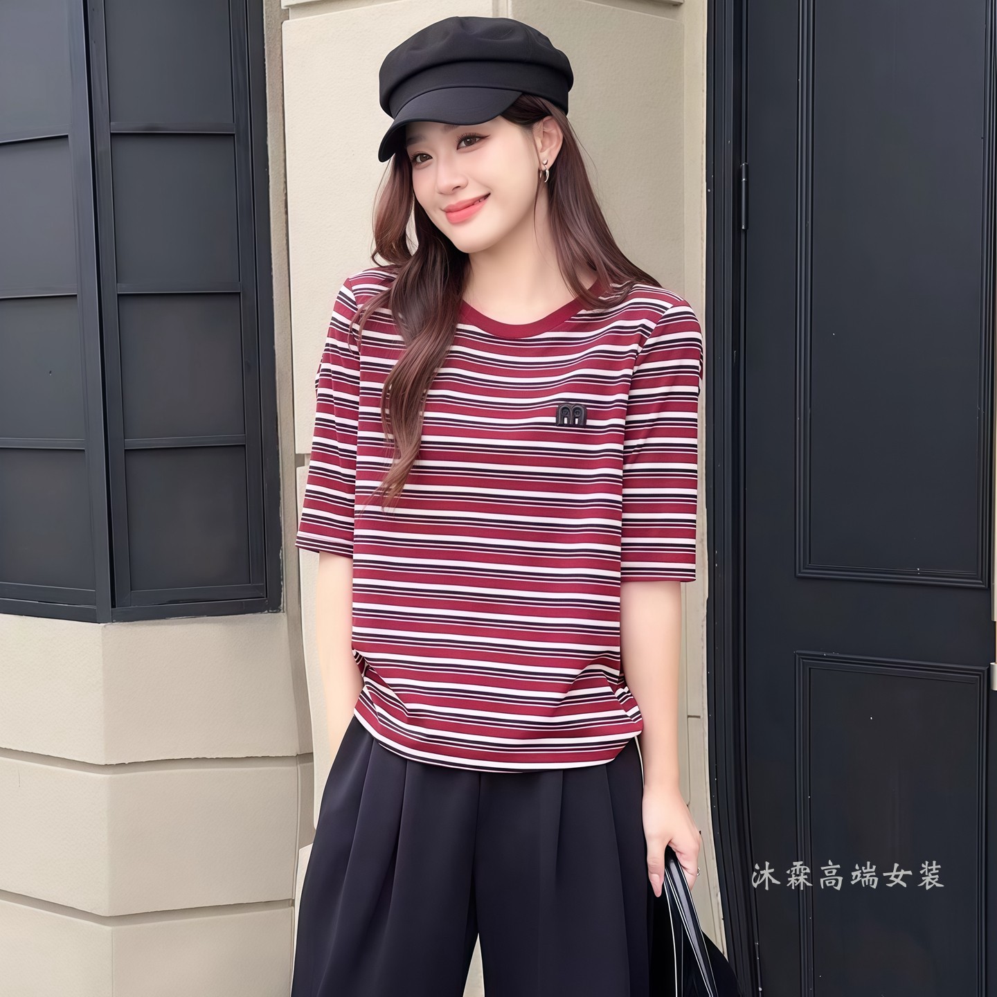阳龙2026秋冬新款大码修身显瘦宽松气质女上衣打底t恤衫B26-9000