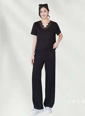 阳龙2025夏季新上衣B25-5308配裤子5312大码显瘦休闲运动两件套装