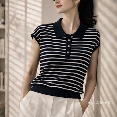 1668美季然亮2026夏季新大码显瘦莱赛尔天丝针织衫上衣t恤680092