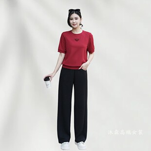 显瘦休闲运动两件套装 阳龙2025夏季 子5037大码 5305配裤 新上衣B25