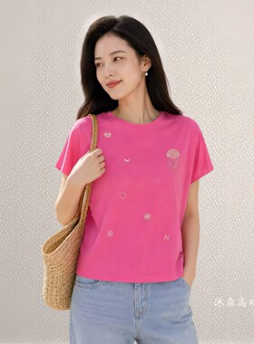 台湾1668道尚遇2026夏季新时尚大码显瘦宽松打底衫上衣t恤300133