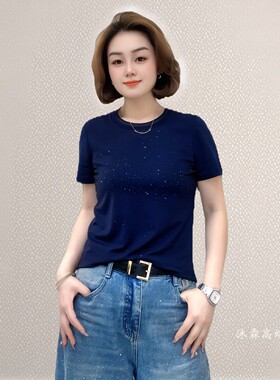 斐斐2026夏季新款宽松大码修身显瘦气质女打底衫百搭上衣T恤1816