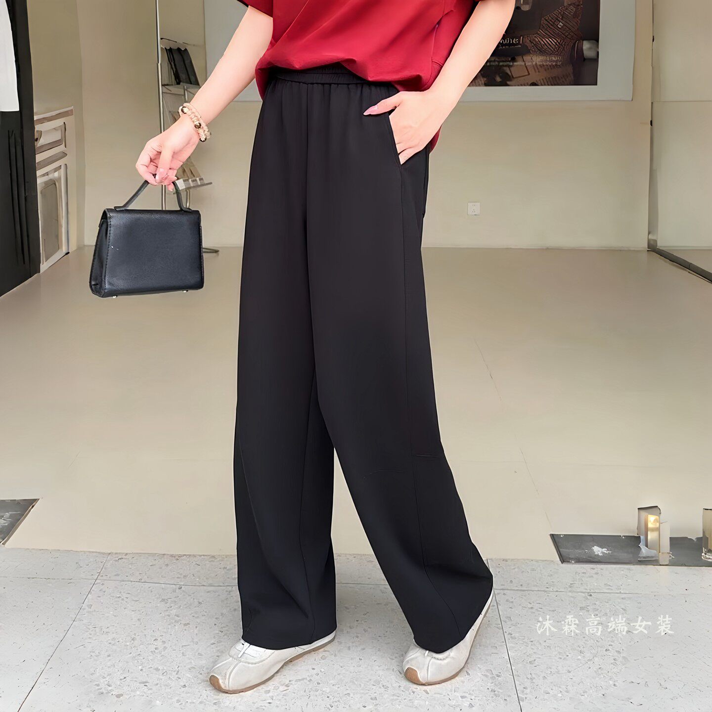 阳龙2026夏季新款宽松大码修身百搭显瘦胖M休闲运动女裤B26-9019