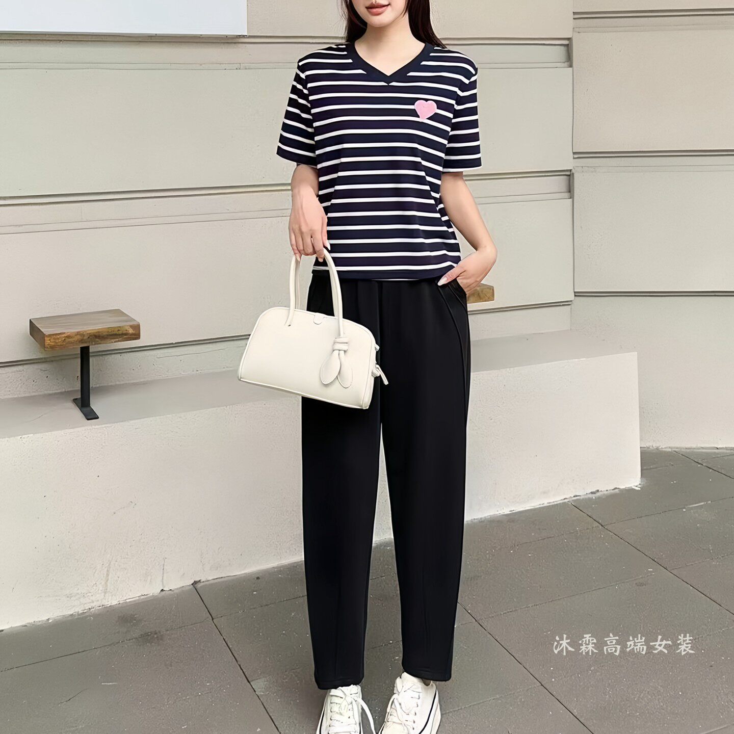 阳龙2026夏季新款上衣B26-9025配裤子大码显瘦休闲女运动两件套装