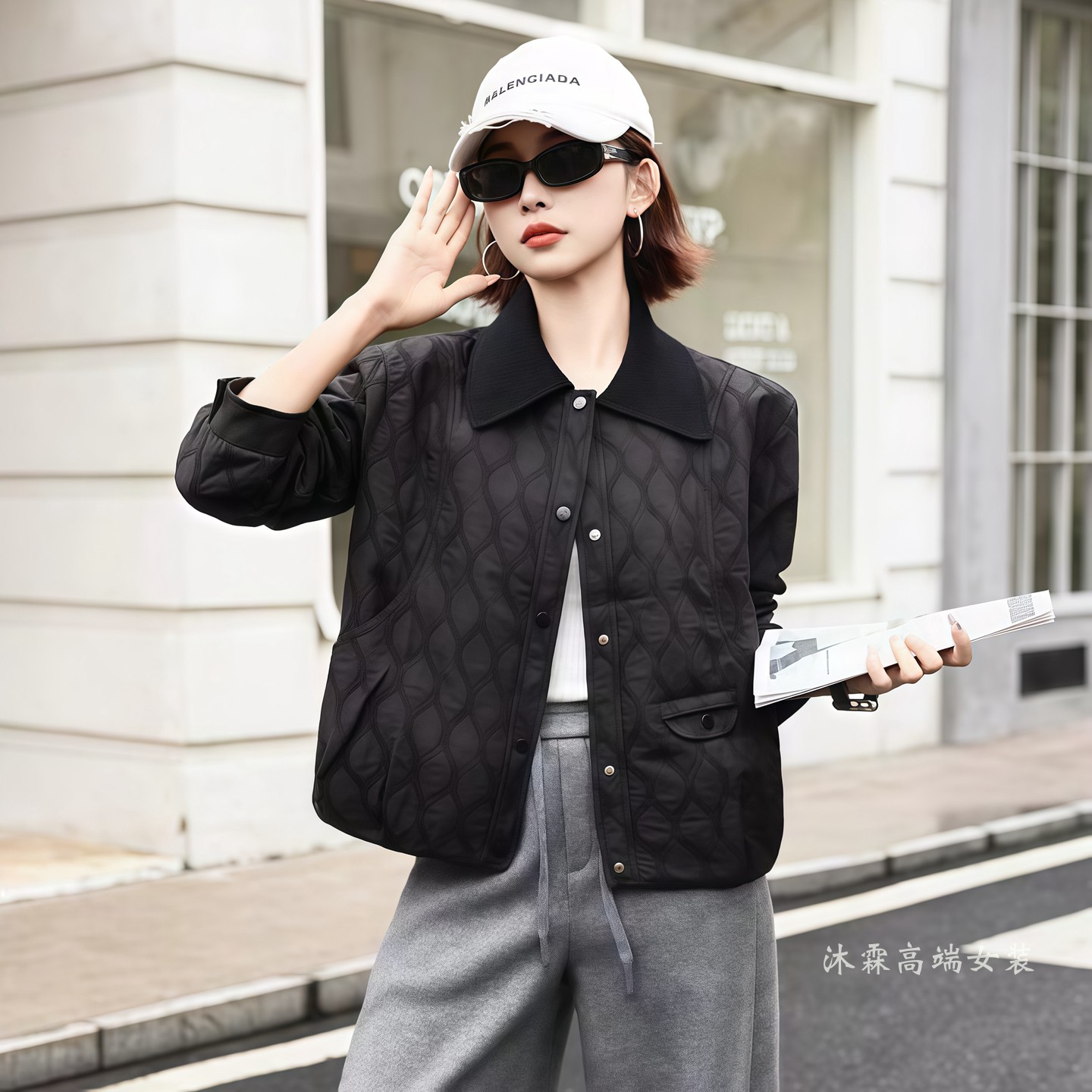 台湾1668道尚遇2026秋冬新款大码修身宽松休闲气质上衣外套520493
