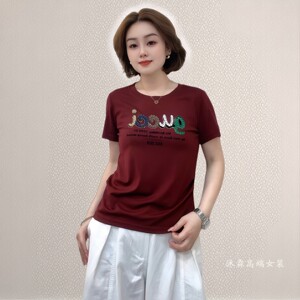 斐斐2026夏季新款宽松大码修身显瘦气质女打底衫百搭上衣T恤5217
