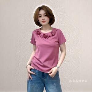 斐斐2026夏季新款宽松大码修身显瘦气质女打底衫百搭上衣T恤3302