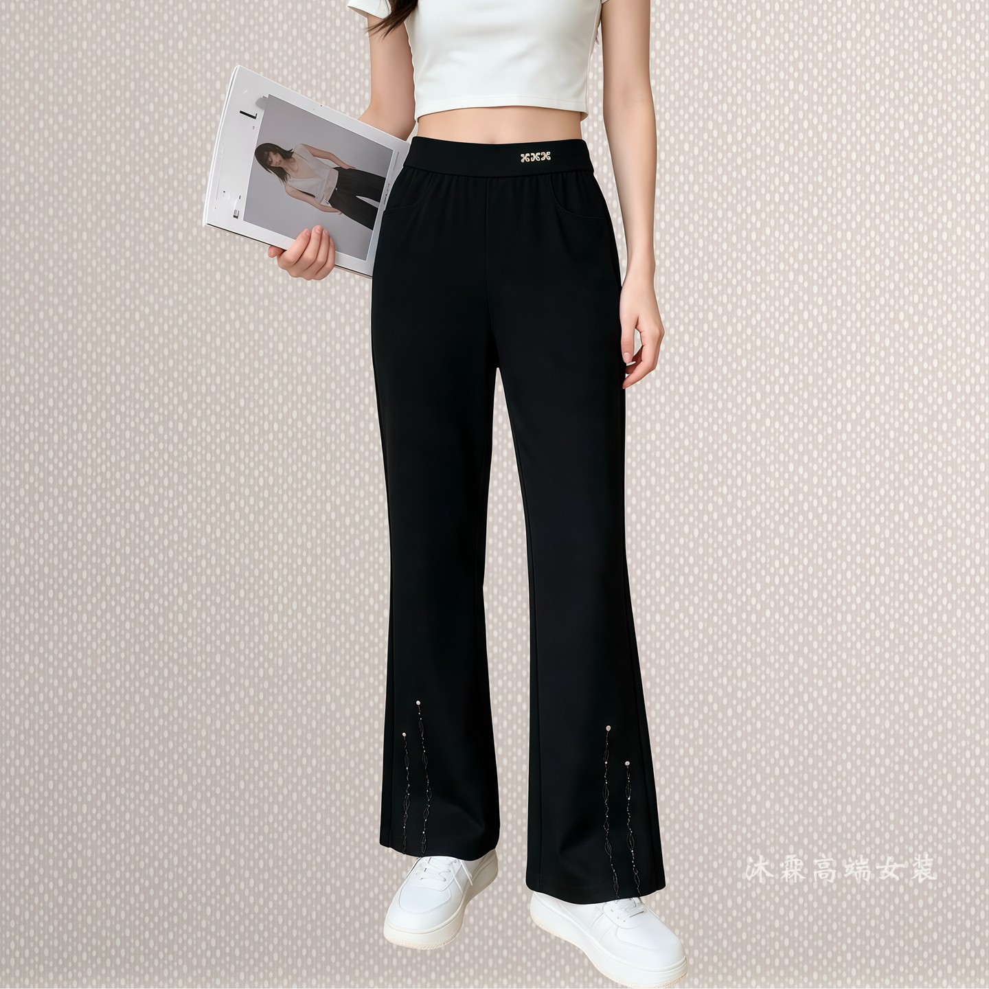 沐紫霖2026秋冬季新款宽松大码修身显瘦胖M休闲直筒女裤子琪2625