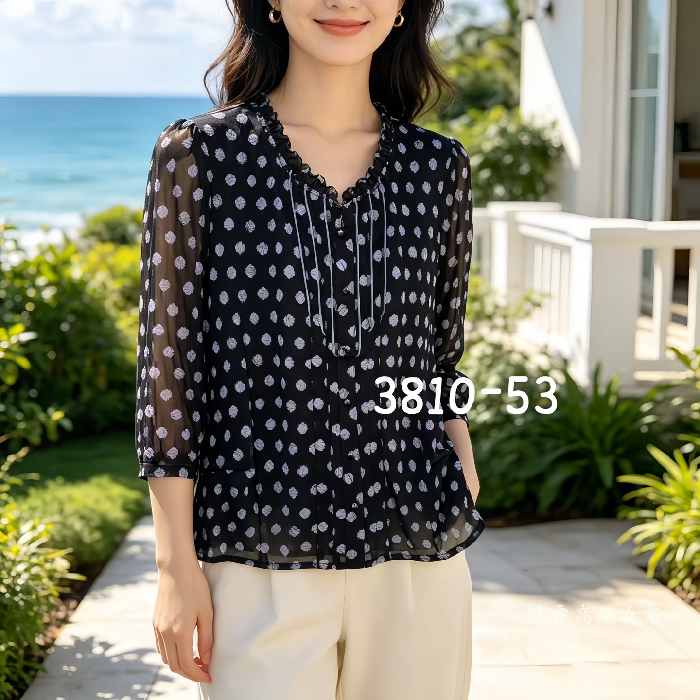 隆穈丝2026夏秋新款上衣大码显瘦宽松台湾网纱打底t恤衫凯永3810