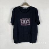 百搭t恤衫 雅姿赏色珊瑚花2025夏季 显瘦宽松修身 上衣大码 65025 新款