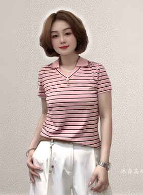 斐斐2026夏季新款宽松大码修身显瘦气质女打底衫百搭上衣T恤3701