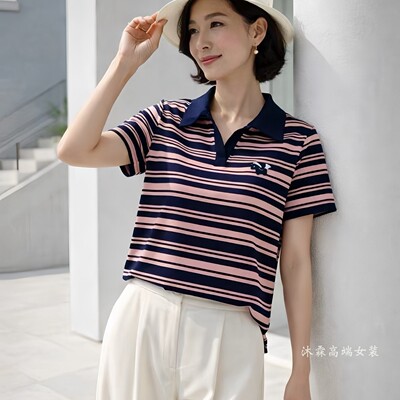 台湾1668道尚遇2026夏季新时尚大码显瘦宽松打底衫上衣t恤591028